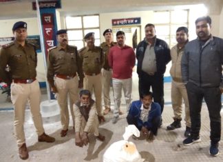 6 माह पूर्व क्रेन के चोरी गए पार्ट सहित दो बंदी