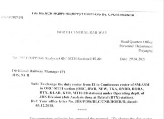 ओरछा -मटोन्ध खंड में अमानवीय ई आई 12 घंटे का रोस्टर समाप्त