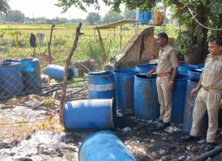 कबूतरा डेरा दातारनगर परवई से 14 सौ लिटर कच्ची शराब बरामद