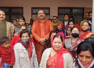 मातृ शक्ति ने किया विधायक रवि शर्मा का सम्मान