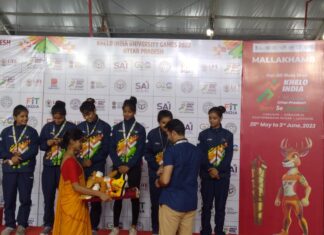 बुंदेलखंड विश्वविद्यालय की मलखंब टीम ने जीता कांस्य पदक