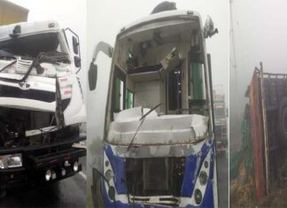 कोहरे का कहर जारी, बस समेत 3 वाहन टकराए