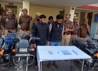 #Jhansi 2 शातिर बदमाशों को चोरी के 11 वाहन व असलाह, कारतूस सहित दबोचा