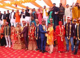 #Jhansi सामूहिक विवाह कार्यक्रम में 286 जोड़े दांपत्य सूत्र में बंधे