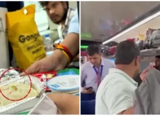 #Jhansi वंदे भारत एक्सप्रेस में ब्रेकफास्ट में निकला कीड़ा