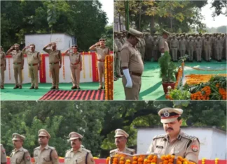 कर्तव्य पथ पर शहीद पुलिस कर्मियों को पुष्पचक्र अर्पित कर किया गया नमन