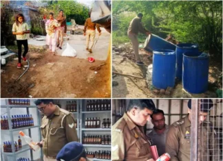 #Jhansi 115 लीटर कच्ची शराब बरामद, 450 किग्रा लहन किया नष्ट