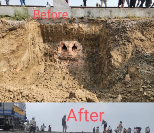 डेडिकेटेड फ्रेट कॉरिडोर रूट को मजबूत कर रहा झांसी रेल मंडल, नौंवे पुल पर प्रतिस्थापन कार्य संपन्न