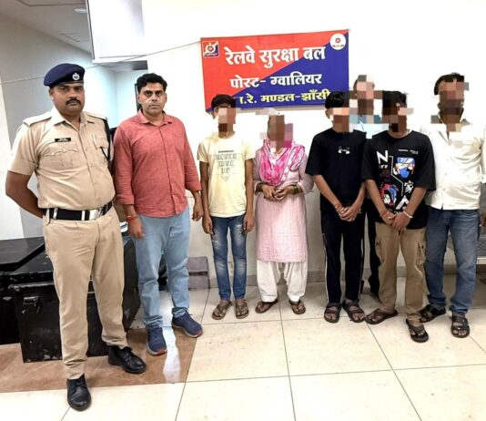 रेलवे ट्रैक पर वीडियो बनाते व खेलते तीन बालकों को परिजनों को सौंपा