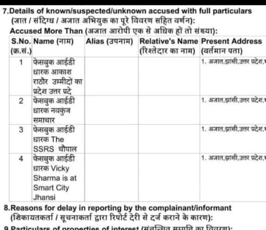 बबीना विधायक व सरकार की छवि धूमिल करने पर चार यूट्यूबर, फेसबुक संचालकों पर मुकदमा