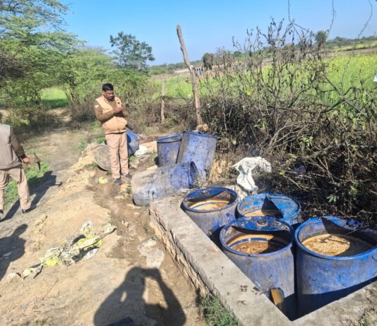आबकारी की कार्यवाही, 305 लीटर अवैध शराब बरामद
