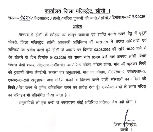 होलिकोत्सव पर जिले में 19 घंटे बन्द रहेंगी मदिरा, भांग की बिक्री