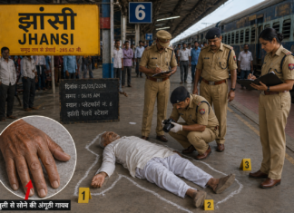 #Jhansi प्लेटफार्म पर लाश के हाथ की अंगुली से सोने की अंगूठी गायब !