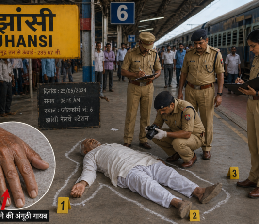 #Jhansi प्लेटफार्म पर लाश के हाथ की अंगुली से सोने की अंगूठी गायब !