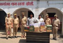 मुठभेड में गाड़ी सवार दो तस्कर गिरफ्तार, शराब की 256 बोतल, 1.32 लाख रुपए बरामद
