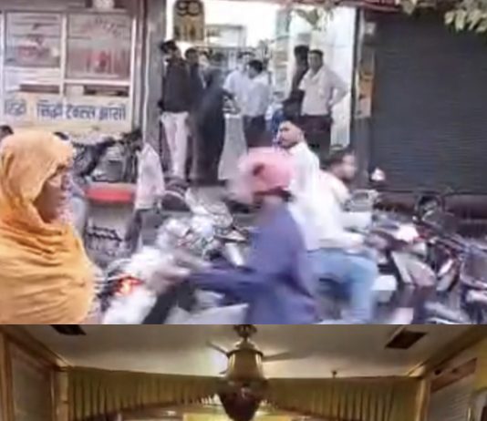 श्री लक्ष्मी नारायण मंदिर के सामने मॉडल शॉप बंद कराने हिन्दू जागरण मंच ने फूंका विगुल
