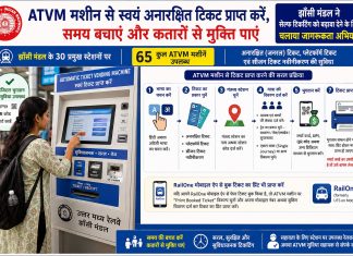 समय बचाएं व कतारों से मुक्ति पाएं : ATVM से स्वयं अनारक्षित टिकट प्राप्त करें