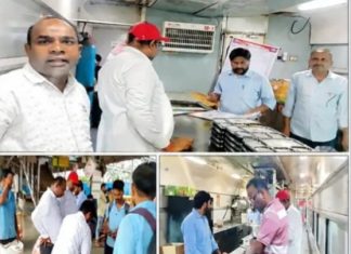 आईआरसीटीसी व वाणिज्य विभाग की टीम ने जांची प्लेटफार्म व 3 ट्रेनों में खान-पान व्यवस्था