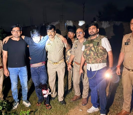 पत्नी की हत्या कर फरार पति मुठभेड में गोली लगने से घायल, गिरफ्तार