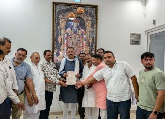 विधायक निधि से साहू समाज मंदिर के जीर्णोद्धार व शेड के कार्य की मांग